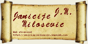 Janićije Milošević vizit kartica